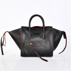 Чанти от телешка кожа Celin Black Orange Boston