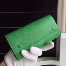 Многофункционален портфейл Celine от зелена кожа Epsom