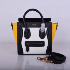 Малка чанта за багаж Celine черно бяло жълто