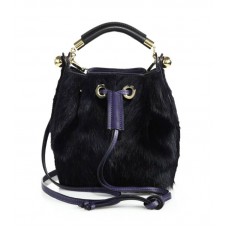 Чанта Chloe Gala с малка кофа от телешка коса, синя