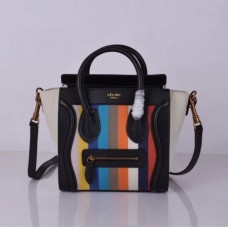 Малка чанта за багаж Celine с черна дъгова райета