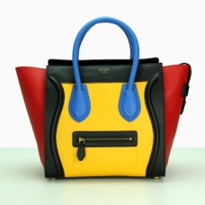 Голяма чанта за багаж Celine черно-жълто-синьо-червено