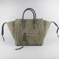 Celine Boston сиви квадратни велурени чанти