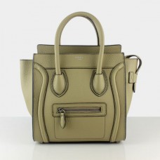 Чанта за багаж Celine Medium Luggage Tote в бежово-сива кожа