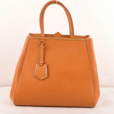 Голяма чанта Fendi 2jours Earth Yellow Cross veins с Ferrari от естествена кожа