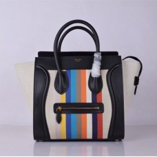 Голяма чанта за багаж Celine с черна дъгова райета