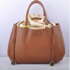 Голяма чанта с горна дръжка от еленова кожа Fendi B Fab Earth Yellow