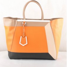 Кожена чанта Fendi 2Jours Orange Ferrari