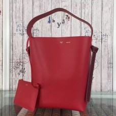 Малка чанта Celine Twisted Cabas от телешка кожа в червено/оранжево Малка чанта Celine Twisted Cabas от телешка кожа в червено/оранжево