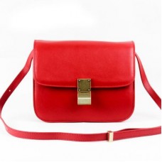 Чанта Celine с класическа кутия, средна, червена