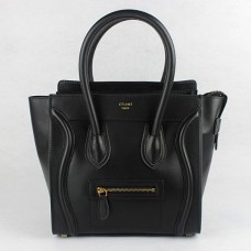 Чанта за багаж Celine Medium, черна, кожена