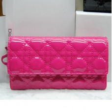 Портфейл Dior CD086 Rose от лакирана кожа Портфейл Dior CD086 Rose от лакирана кожа