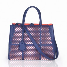 Чанта Fendi 2Jours синя Ferrari от кожа Clinch Bolt Чанта Fendi 2Jours синя Ferrari от кожа Clinch Bolt