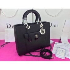 Реплика Dior Lady по подразбиране естествена кожа черна чанта