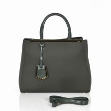 Зелена платнена чанта Fendi 2Jours с горна дръжка