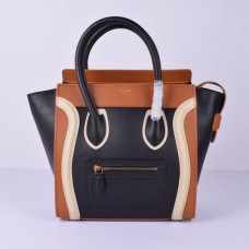 Чанта за багаж Celine Medium Black, кафява и бяла