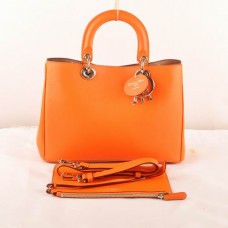 Чанта Dior Diorissimo Medium Orange Original Leather (златист обков) 603