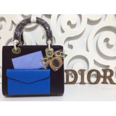Реплика на Dior Lady Default черна чанта от агнешка кожа