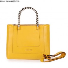 Bvlgari Нова чанта за ръка Serpenti Ferrari от кожа, жълта 80381