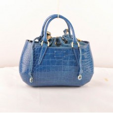 Чанта от кожа Fendi B Fab Blue с крокодилски вени и среден размер с горна дръжка Чанта от кожа Fendi B Fab Blue с крокодилски вени и среден размер с горна дръжка