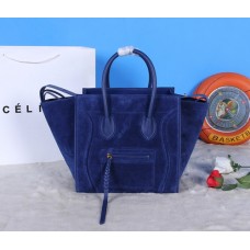 Велурени чанти Celine Royal Blue Boston