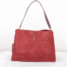 Чанта Celine EDGE от велур, тъмночервена, 309