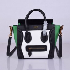 Малка чанта за багаж Celine черно бяло зелено