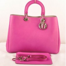 Чанта Dior Diorissimo Jumbo от лилава оригинална кожа (златни обковни елементи) 602