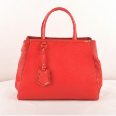 Чанта Fendi 2jours от червена телешка кожа/кожа от конски косъм, размер среден размер Чанта Fendi 2jours от червена телешка кожа/кожа от конски косъм, размер среден размер