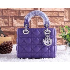 Реплика Dior Lady Totes чанта от агнешка кожа в лилаво