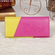 Christian Dior Многоцветен портфейл с капак в прасковено/жълто 119