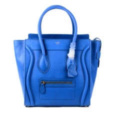 Чанта Celine Large Luggage Tote синя кожена