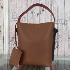 Малка чанта Celine Twisted Cabas от телешка кожа в камилово/оранжев цвят Малка чанта Celine Twisted Cabas от телешка кожа в камилово/оранжев цвят