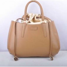 Голяма чанта с горна дръжка от еленова кожа Fendi B Fab Apricot