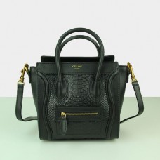 Малка чанта за багаж Celine, черна, със змия
