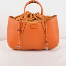 Голяма чанта с горна дръжка от кожа Fendi B Fab Orange Ferrari