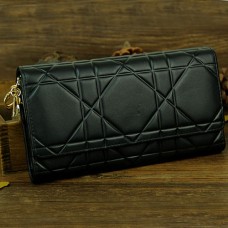 Christian Dior Патентован кожен портфейл Cannage Continental 0016 Черен Christian Dior Патентован кожен портфейл Cannage Continental 0016 Черен