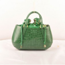 Чанта от средна кожа с горна дръжка от зелена крокодилска кожа Fendi B Fab