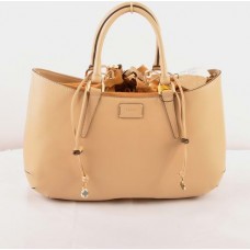 Голяма кожена чанта Fendi B Fab Apricot Ferrari с горна дръжка