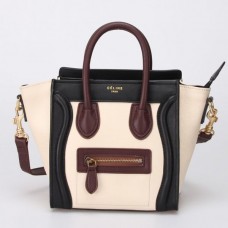 Малка чанта за багаж Celine, черно, бяло и вино