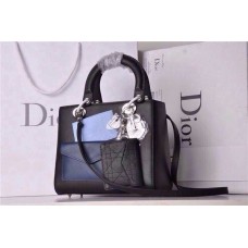 Реплика Dior Lady чанта от естествена кожа черна