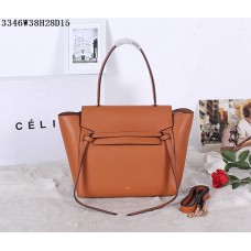 Чанта за колан Celine от естествена телешка кожа, кафява