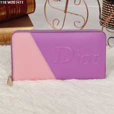 Christian Dior Многоцветен лилав/розов портфейл с цип 118