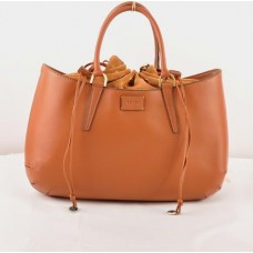 Голяма кожена чанта Fendi B Fab Earth Yellow Ferrari с горна дръжка