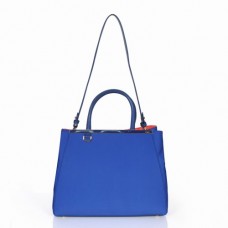 Чанта Fendi 2Jours синя от плат с горна дръжка Чанта Fendi 2Jours синя от плат с горна дръжка