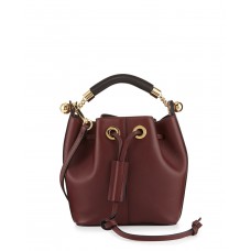 Малка кожена чанта Chloe Gala в бордо цвят