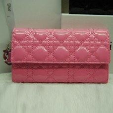 Портфейл Dior CD086, розов, от лакирана кожа