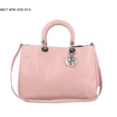 Чанта Dior Diorissimo от розова кожа напа (сребрист обков) 9627