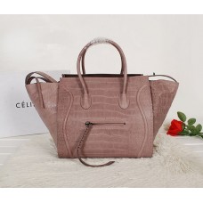 Чанта от кожа Celine Grey Boston Croco