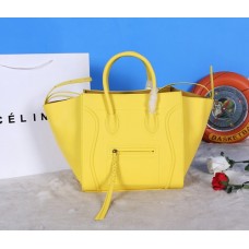 Чанти от жълта телешка кожа Celine Boston